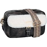 ICOLRAE Crossbody Bags for Women Vegan Leather Small Handbag Mini Travel Purse with Adjustable Wide Strap