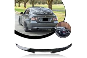 RoyalParts Rear Spoiler Wings Compatible with 2008-2012 E90 M3 4DR Sedan & 2006-2011 E90 3 Series Sedan, 323i 325i 328i 330i 335i Trunk Highkick Glossy Blak M4 Style Spoiler