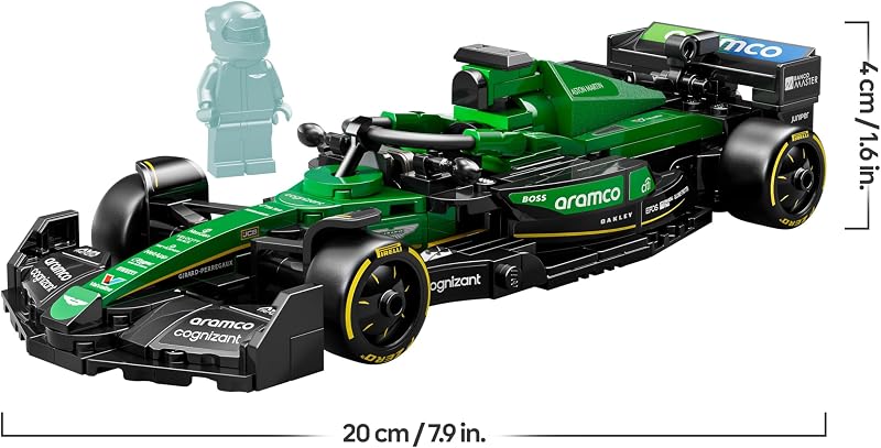 Speed Champions Aston Martin Aramco F1 AMR24 Rennauto - Spielzeug mit Formel 1 Minifigur zum Sammeln - baubares Modellauto für Jungen und Mädchen ab 10 Jahren und erwachsene Motorsport Fans 77245