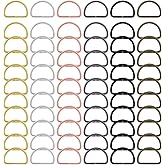 Oubaka 90pcs 3/4" Metal D Rings D-Shape Buckle Clips Multi-Purpose Mixed Color D-Rings Metal Strap Sewing Hardware Buckles Accessories for Dog Collars, Backpacks, Handbags & DIY Accessories(6 Colors)
