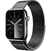 LULULOOK Milanese Mesh Loop Compatible with Apple Watch Band 49/46/45/44/42/41/40/38mm for Men Women, Stainless Steel Magnetic Buckle Strap for iWatch Ultra 3/2 Ultra Series 11 10 9 8 7 6 SE 5 4 3