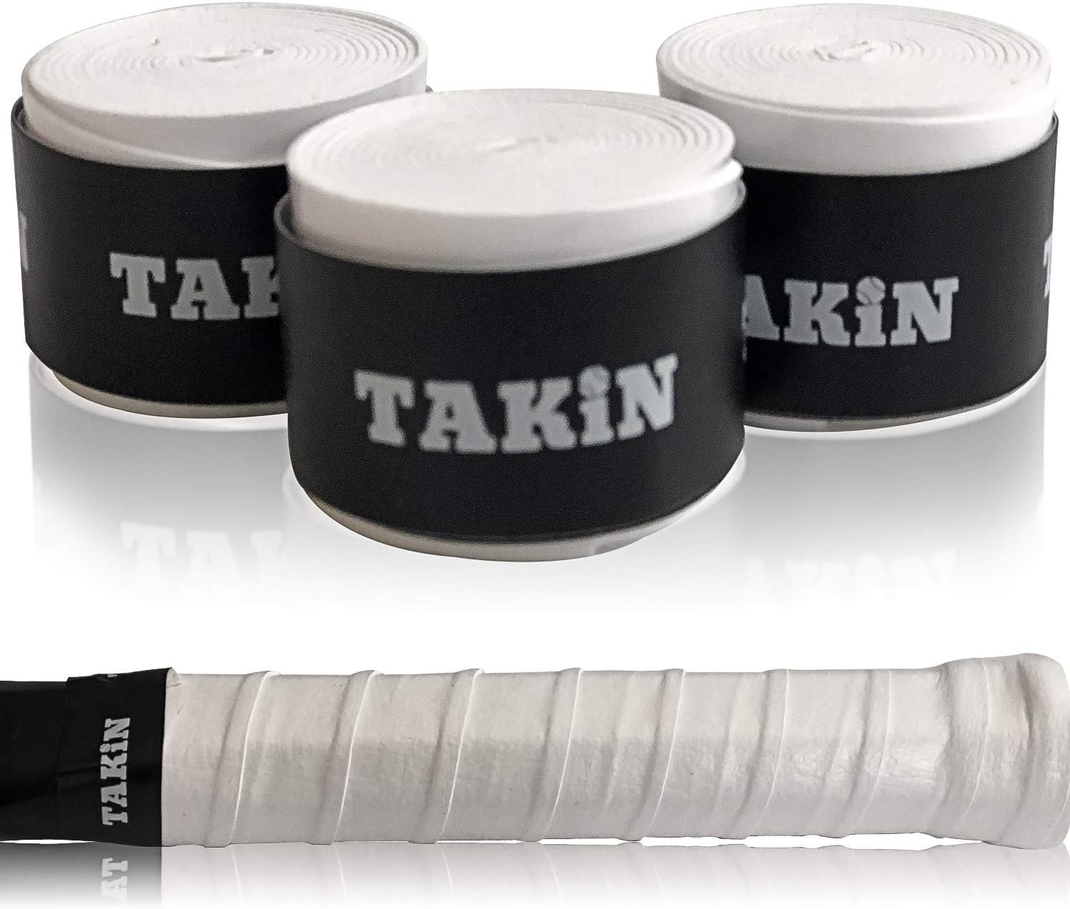 Takin Best Tacky Tennis Grips - Absorbent Over Grip for Tennis Racquet Handle - White Tennis Racket Grip Tape Replacement for Rackets - 3 Pack Overgrips and Overwraps : Sports & Outdoors