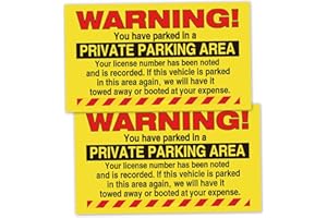 KORTTITALO 50 Parking Violation Stickers With YYou Have Parked in a Private Parking Area, No Parking Stickers, Hard To Remove Tickets for Car Window, (5" X 9" Yellow)