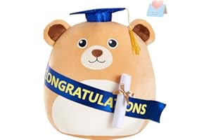 CozyWorld 13" Graduation Stuffed Animal Bear Plush Pillow, Grad Cap Graduation Gifts Soft Plush Toys for Girls, Boys