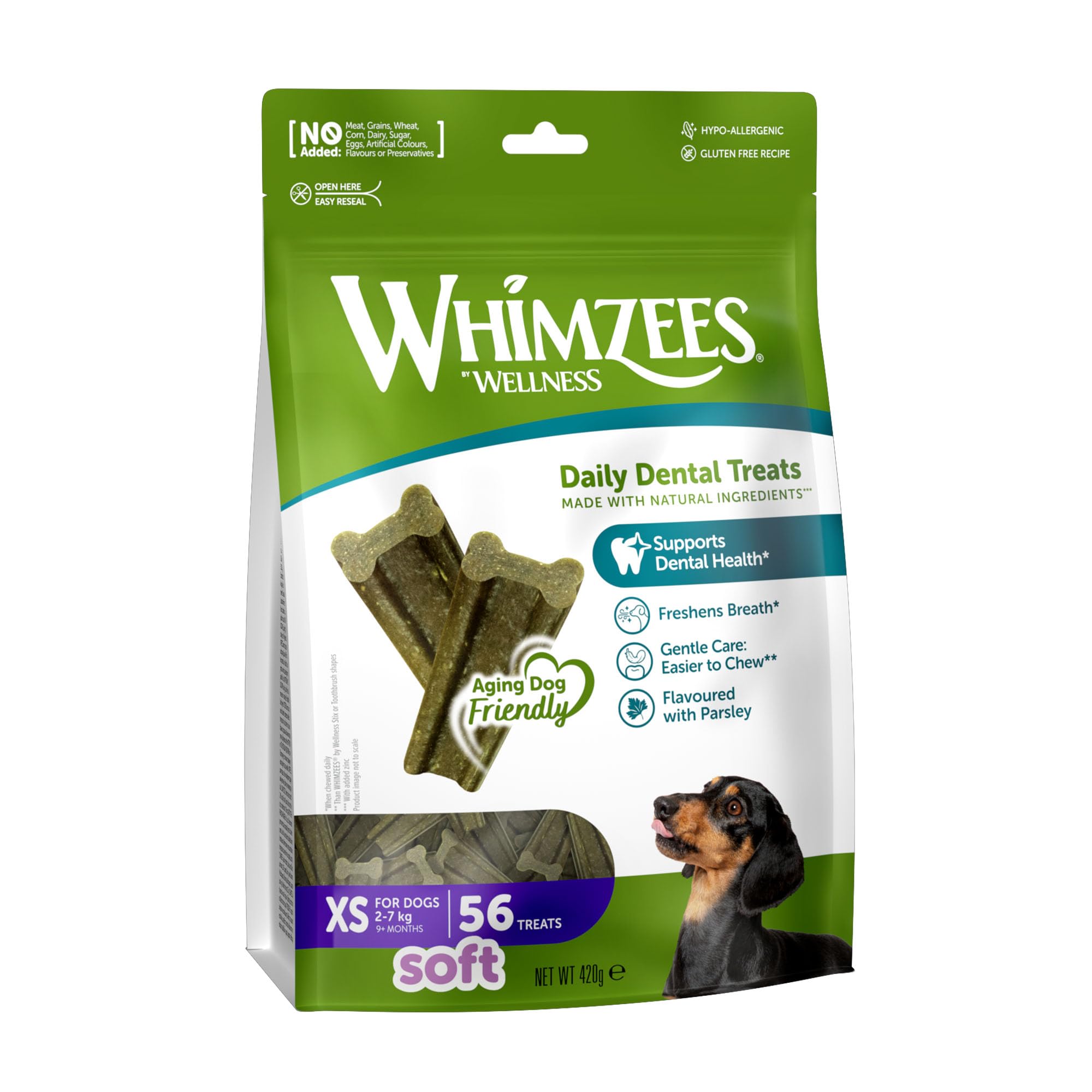 WHIMZEES Softer Dog Dental Stix XS, 56 Pieces – Size XS, Dog Dental Sticks for Extra Small Breeds, Natural and Grain Free, Rawhide-Free, Vegetarian, No Added Sugar — image 1