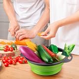 Xiaomoyu 2 Pcs Collapsible Colander with Handle Silicone Drain Basket view 5