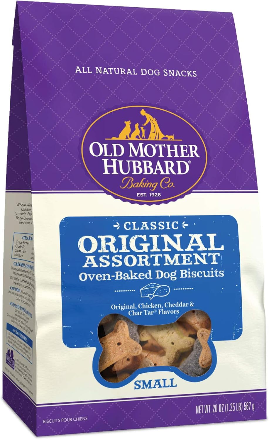 Old Mother Hubbard Wellness Original Mix Dog Biscuits, Natural, Training Treats, Four Flavors, Small Size, (20 Ounce Bag)