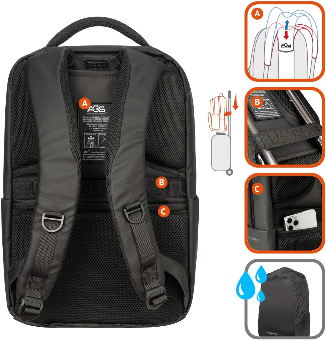 Tucano, Marte Gravity PC Backpack, compatible with 16” MacBook Pro and 15.6” laptops - Image 4
