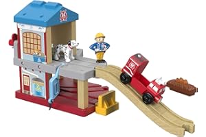 Thomas and Friends Wood SSRC Firehouse set with figures a vehicle and accessories