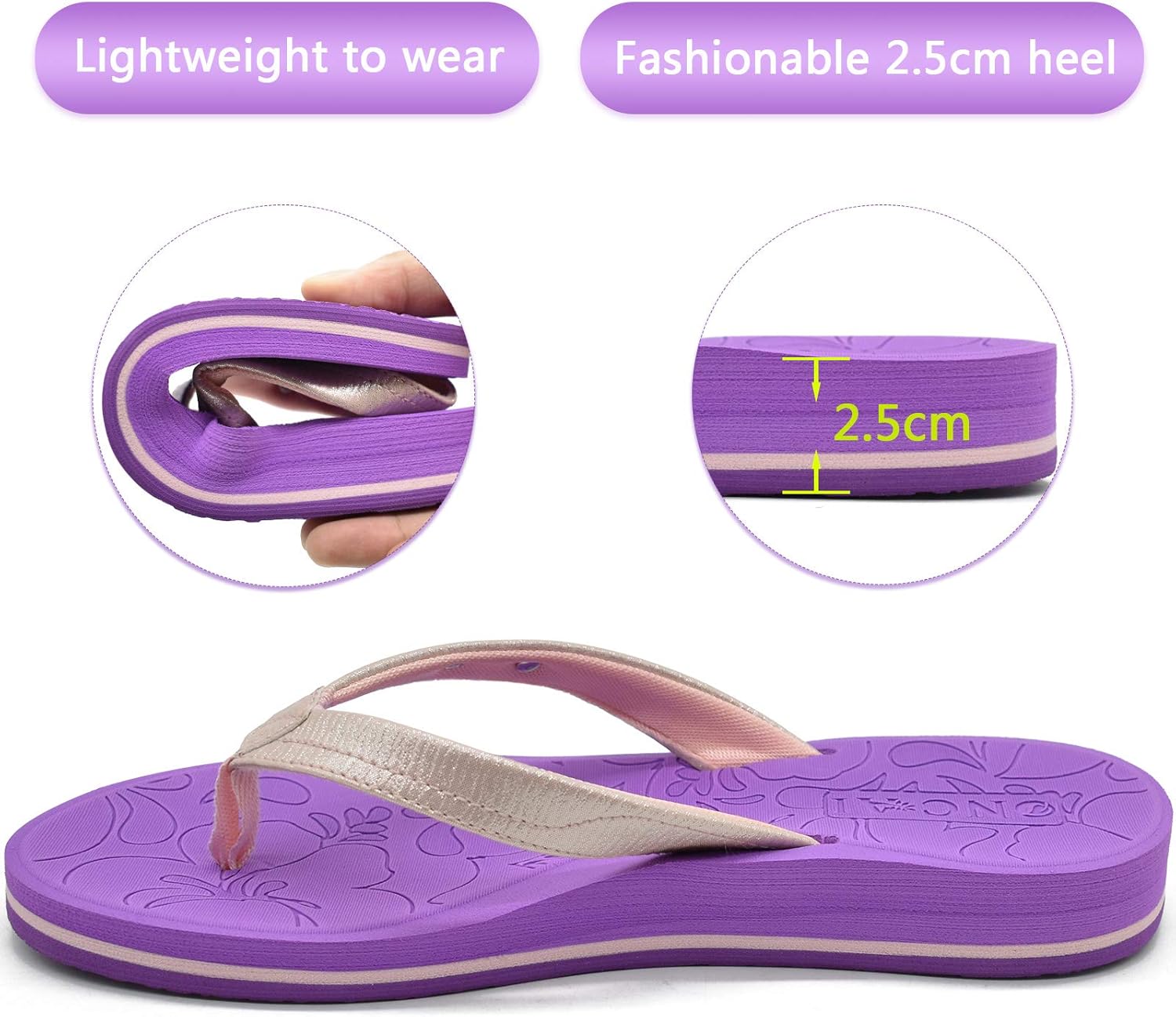  | ONCAI Flip Flops For Women Yoga Mat Comfortable Beach Thong Sandals With Arch Support | Flip-Flops