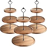 Zopeal 3 Set 3 Tier Wood Cupcake Stand,Rustic Wooden Serving Tray Farmhouse Dessert Display Tiered Cake Tower Holder for Kitchen Wedding Birthday Tea Party Decorations(Medium(5.9''7.8''9.8''))