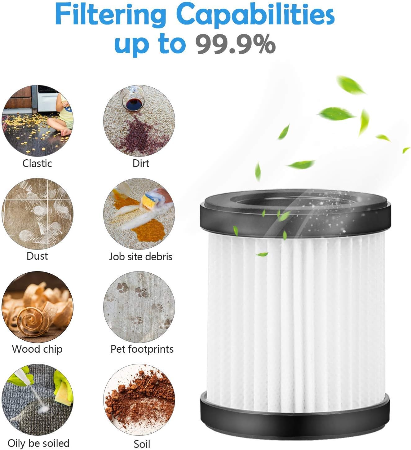 UOUOLONUN 6 Pack Replacement HEPA Filters Compatible for MOOSOO XL-618A Cordless Vacuum: Appliances