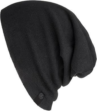 black slouchy beanie hat