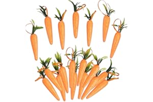hhdatc 12Pcs Foam Glitter Artificial Carrots for Easter Decoration,Easter Carrot Hanging Ornaments