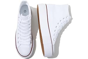 SERNIAL Womens White Platform Sneakers High Top Platform Shoes Fashion Canvas Shoes for Women