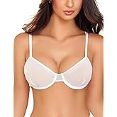Avidlove Women Sexy Bra Sheer Mesh Unlined Underwire Bra See Throuh Support Everyday Bra
