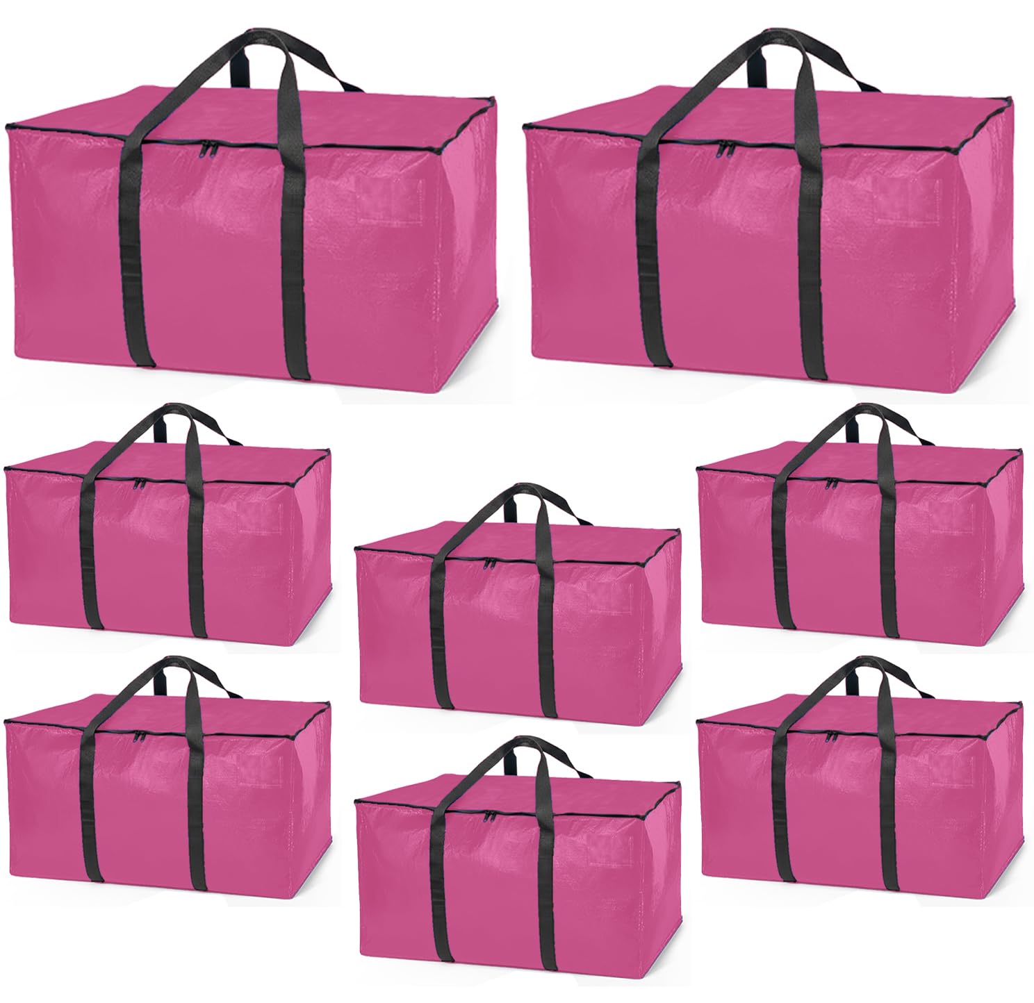 ClearSpace Heavy Duty Moving Bags or Storage Bags – Pink Storage Bins with Lids, Large Moving Boxes with Backpack Straps & Zippers,– Packing Box & Moving Supplies for College Dorm, 8 Pack Image