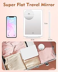 FUNTOUCH Rechargeable Travel Makeup Mirror with