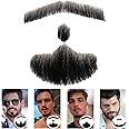 CTRLALT Fake Beard 100% Human Hair Full Hand Tied Lace Fake Mustache Goatee Realistic Makeup for Halloween or Other Funny Cosplay Costume Party(black)
