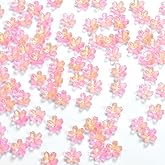 100pcs Flower Beads, Cherry Blossom Floral Beads for Jewelry Making Bracelets Earrings Necklace Pendant DIY Craft Beading Projects with Hole (Pink)