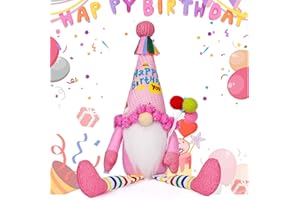 ALLYORS Birthday Gnome, Birthday Gifts for Girls Women Mom Grandma, Handmade Birthday Plush-20 Inch