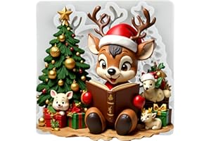 TAOXIBEI Elk Polymer Clay Molds Christmas Deer Silicone Mold Christmas Resin Mold for DIY Crafts Epoxy Resin Casting Air Dry Polymer Clay Plaster Jewelry Making