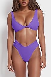 geluboao Women's Dark Purple Bikini Set Cute Kont