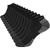 RELY+ 12 Pack Mens Cushioned Ankle Socks, Low Cut Breathable Casual Socks (Shoe Size 6-11)