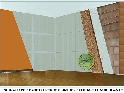 Futurazeta 10 Pannelli 120 X 100 X 3 Cm Sugherocartongesso Cappotto Interno Isolamento Termico Acustico Pannello Accoppiato