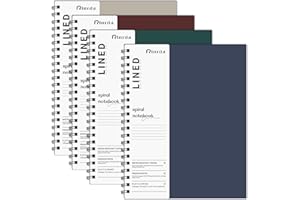 Rinrda Lined Notebook Spiral Notebook 8.5" x 11"-4 Pack Large Journal Hardcover Notebook 7mm College Ruled Notebook 120 Pages 100 GSM Thick Hardcover Journal for School (LINED, Mult-color)