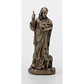 Veronese Design 3 3/8 Inch Jesus The Good Shepherd Cast Resin Hand Painted Antique Bronze Finish Statue Home Decor