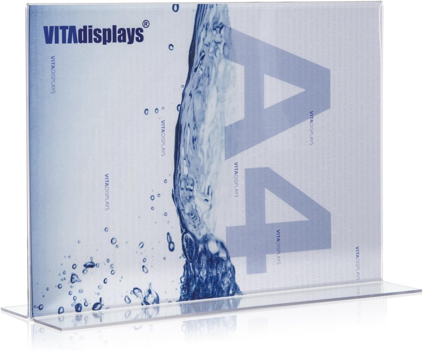 Pack of 5 VITAdisplays® T-Stands Landscape Format/Table Stand/Acrylic Glass Stand/T-Advertising Stand, DIN A4, PLEXIGLAS® - Image 3