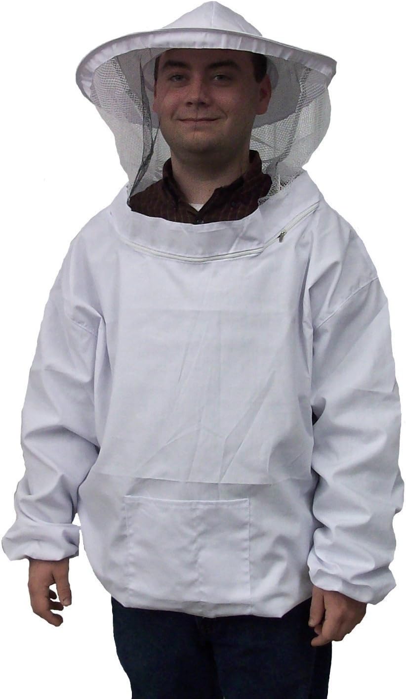 LOOKOUT Professional Beekeeping Jacket Veil Protective Equipment---White