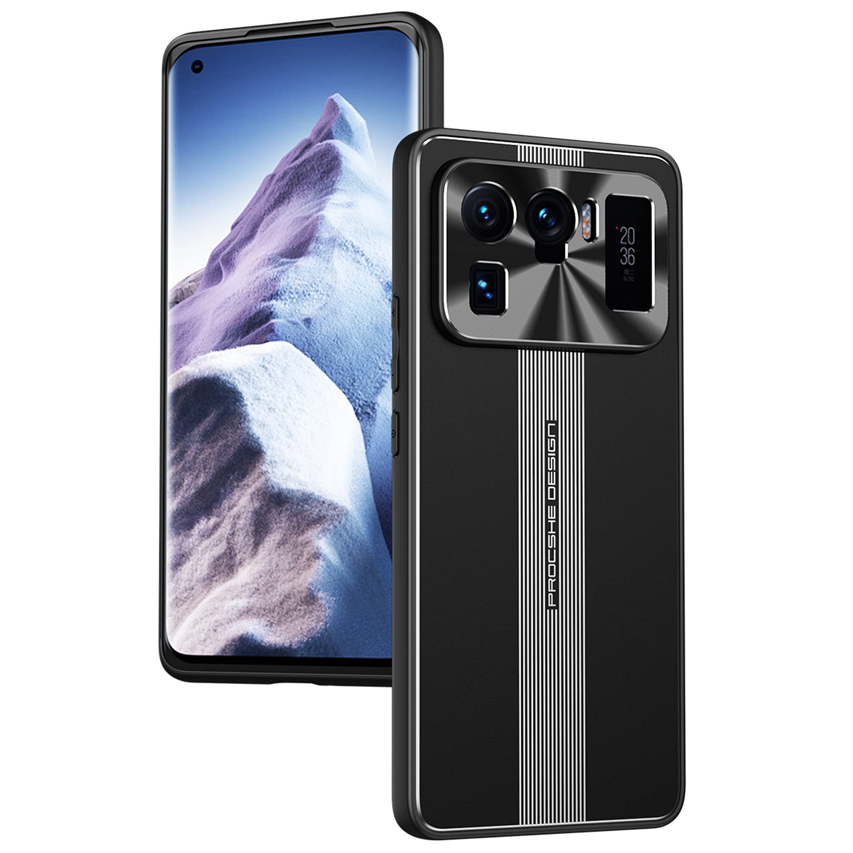 ESTH® Case for Xiaomi Mi 11 Ultra [Heavy Duty] Armor Aluminum Metal Shockproof Bumper Case, Cover Compatible with Magnetic Car Mount, Black