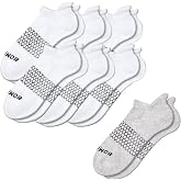 BOMBAS Women's Ankle Socks 7 Pairs, 6 White + 1 Grey Gift Pair, Solid Honeycomb Cushion Socks, Blister Tab, Seamless Toe, Medium Fits Shoe Size 7.5-11