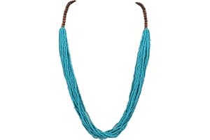 Bocar Long Multiple Row Handmade Beaded Statement 33" Necklace for Women with Gift Box