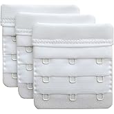 Chanie Women Pack of 3 Soft Comfortable 3 Hooks Bra Extender,2.4"x 2.3"