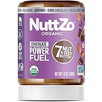 Organic NuttZo Dark Chocolate Power Fuel Smooth Mixed Nut Butter Spread | Cashews Almonds Brazil Nuts Flax Seeds Chia Seeds H