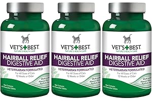 Vet's Best Cat Hairball Relief Digestive Aid, 60 Chewable Tablets, 3 Pack
