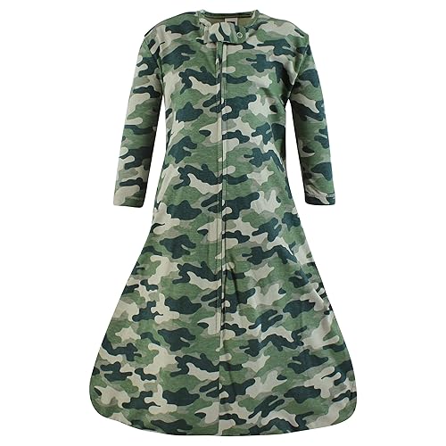 Hudson Baby Unisex Baby Long Sleeve Cotton Jersey Sleeping Bag, Sack, Blanket, Camo, 6-12 Months