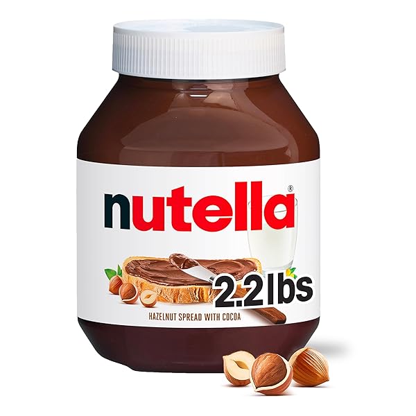 NUTELLA HAZELNUT SPREAD WITH COCOA, CREAMY HAZELNUT SPREAD, BREAKFAST FAVORITE, 35.3 OZ JAR
