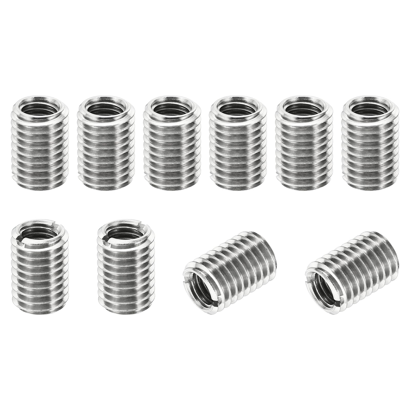 PATIKIL Thread Adapters Sleeve Reducing Nut, 10 Pcs M14x2 Male to M10x1.5 Female Repairing Insert Nut Screw Reducer Stainless Steel Fastener 20mm