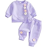 Toddler Baby Girl Outfits Long Sleeve Solid Sweatsuit Pants 2 Piece Clothes Fall Winter Infant Sweater Set 3M-5T