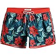 maamgic Mens Boys Short 80s 90s Vintage Swim Trunks with Mesh Lining Quick Dry Swim Suits Board Shorts