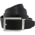 Montblanc 114435 Men's Leather Belt with Rectangular Shiny Stainless Steel Pin Buckle
