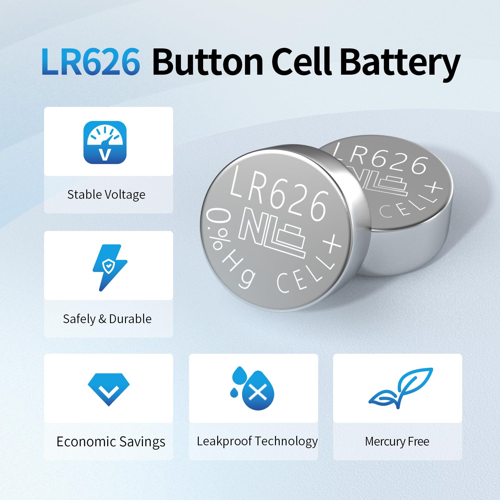 SR626SW Watch Batteries 377 376 LR626 Battery AG4 1.5v Alkaline Coin Cells (10 Count (Pack of 1))