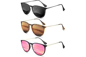 ANYLUV Womens Polarized Sunglasses Lightweight Round Sunglasses for Women Men with UV Protection 3 Packs