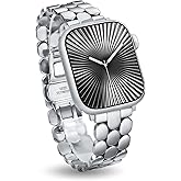 Moolia Stainless Steel Bracelet Compatible with Apple Watch Band 42/41/40/38/46/45/44/49mm Designer Elegant Metal Women Replacement Bracelet for iWatch Series 11 10 9 8 7 6 5 4 3 2 1 SE/Ultra(1/2/3)