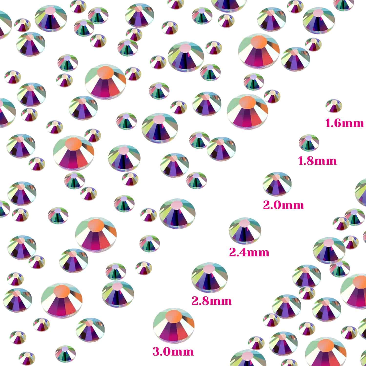 Selizo 3168pcs Rhinestones Nail Crystals Rhinestones with 30pcs Nail Metal Gems Jewels Stones for 3D Nails Art Decoration Nail Art Supplies: Beauty