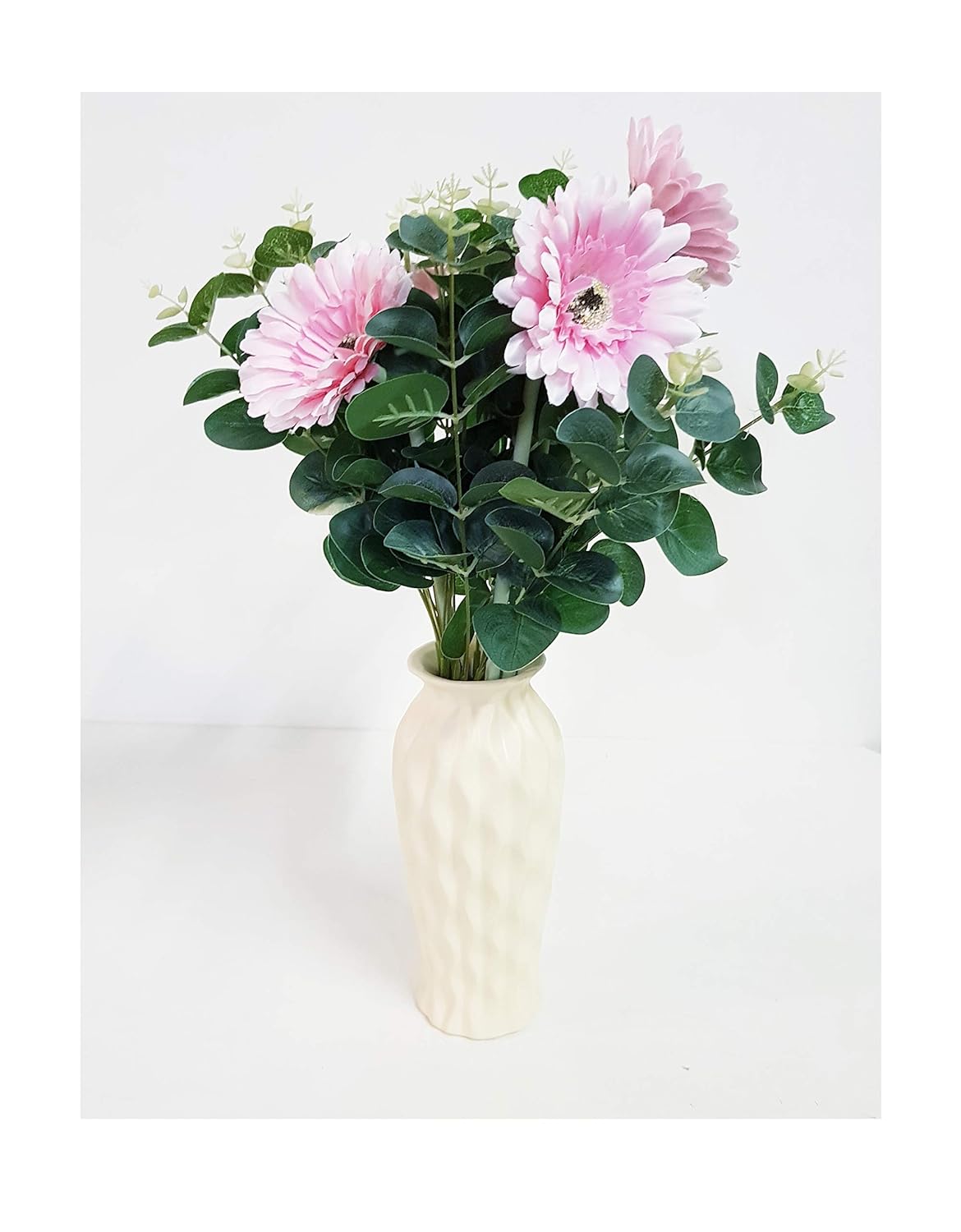 Gerbera Arrangement in a Vase, Artificial Flowers in a Ceramic Vase in